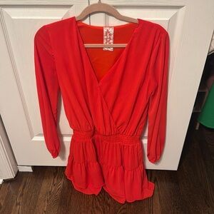 South Moon Under Sadie & Sage Orange Waist Smocked Dresss